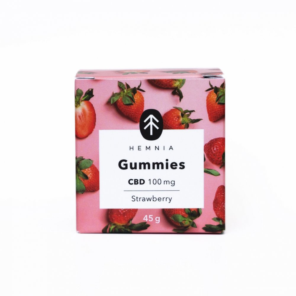 3x CBD Gummibärchen, Saure Erdbeere, 100mg CBD, 20 Stk x 5mg, 45g