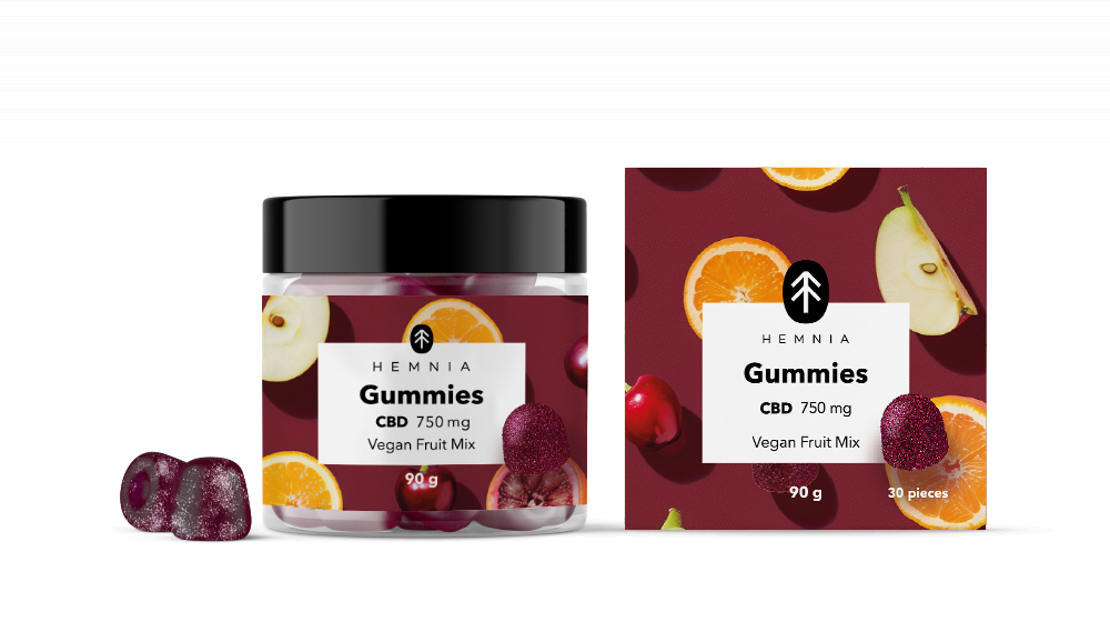 CBD Vegane Gummis, Fruchtmix, 750 mg CBD, 30 Stück x 25 mg, 90 g