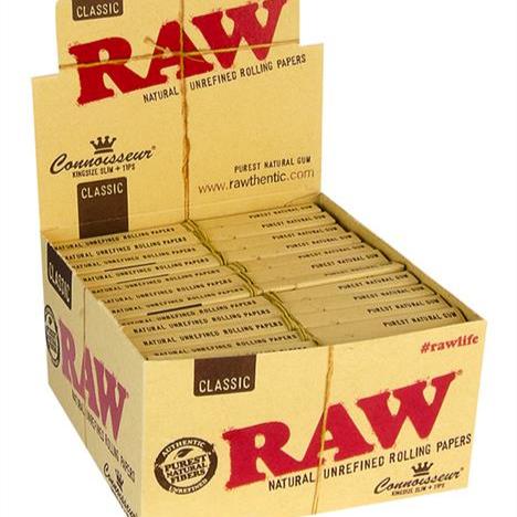 RAW Classic Rolling Papers Slim + Tips 24 Stk