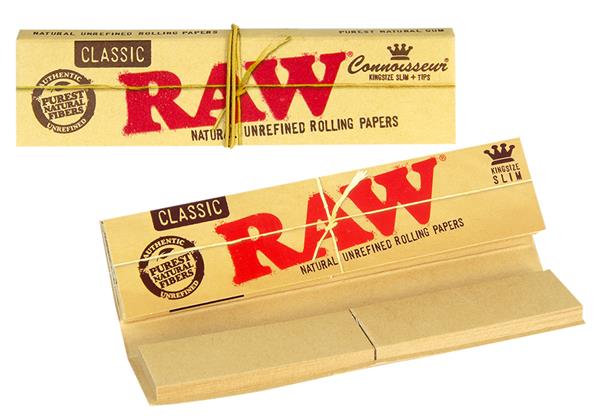 RAW Classic Rolling Papers Slim + Tips 24 Stk