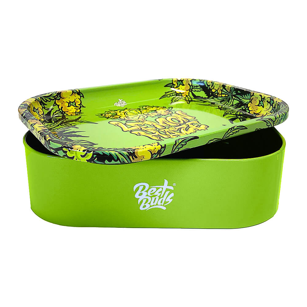 Beste Buds Box Rolling Tray mit Aufbewahrung Lemon Haze